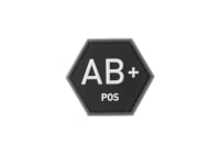 JTG Bloodgroup Hexagon Rubber Patch AB Pos