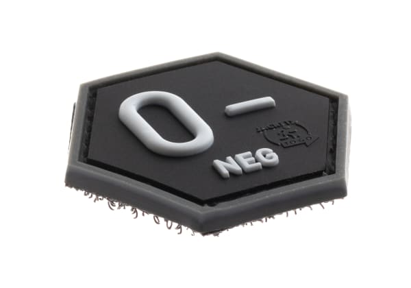 JTG Bloodgroup Hexagon Rubber Patch 0 Neg