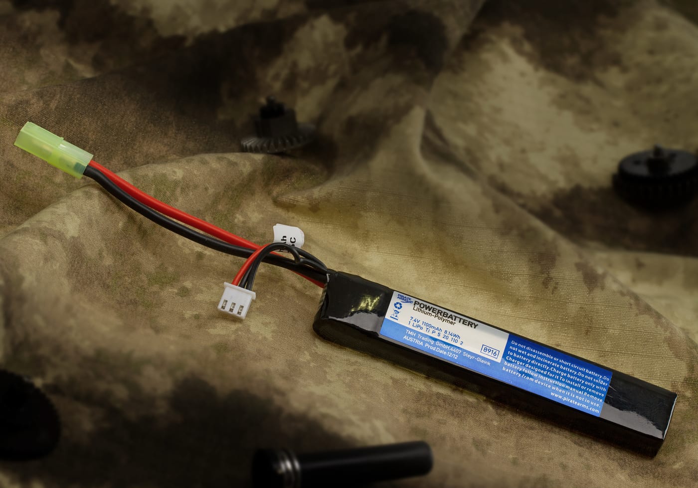 Pirate Arms Lipo 7.4V 1100mAh 20C Stock Tube Type
