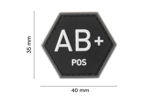 JTG Bloodgroup Hexagon Rubber Patch AB Pos