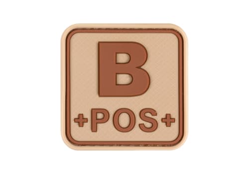 JTG Bloodtype Square Rubber Patch B Pos