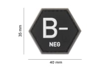 JTG Bloodgroup Hexagon Rubber Patch B Neg