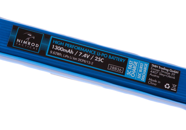 Nimrod Lipo 7.4V 1300mAh 25C Stock Tube Type