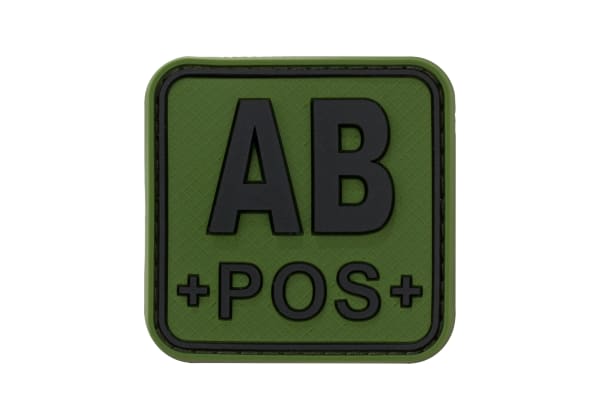JTG Bloodtype Square Rubber Patch AB Pos