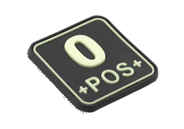 JTG Bloodtype Square Rubber Patch 0 Pos