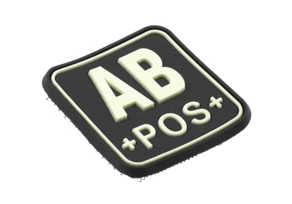 JTG Bloodtype Square Rubber Patch AB Pos