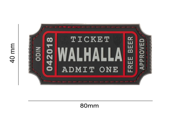 JTG Large Walhalla Ticket Rubber Patch