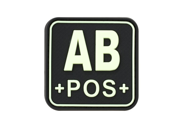 JTG Bloodtype Square Rubber Patch AB Pos