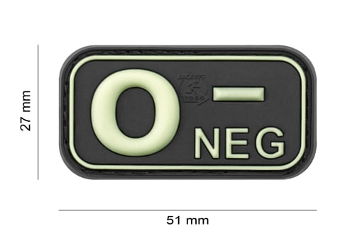 JTG Bloodtype Rubber Patch 0 Neg