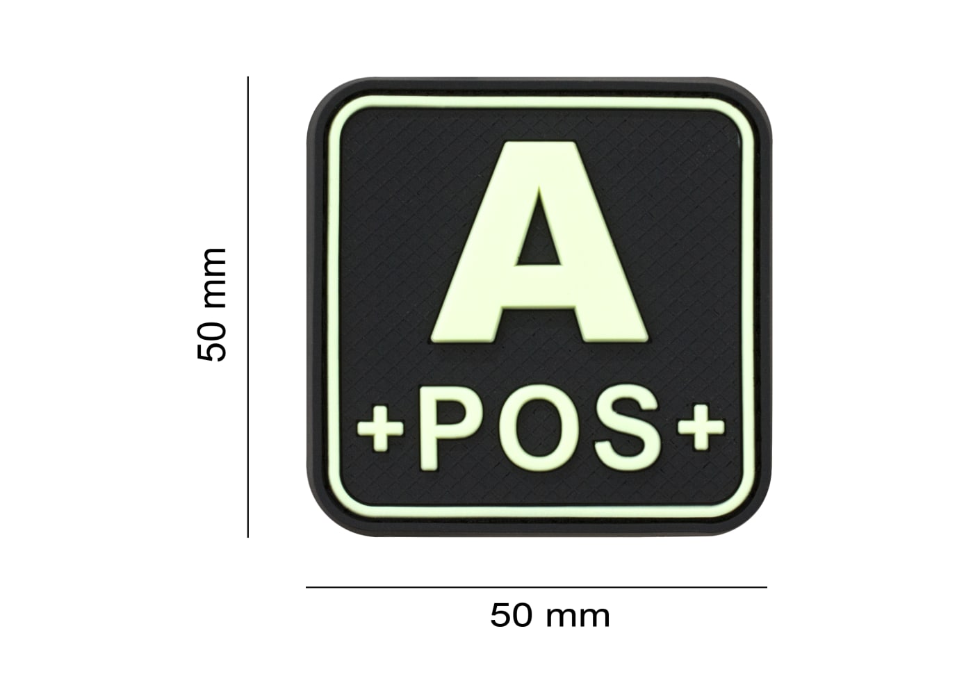 JTG Bloodtype Square Rubber Patch A Pos