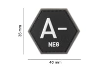 JTG Bloodgroup Hexagon Rubber Patch A Neg