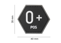 JTG Bloodgroup Hexagon Rubber Patch 0 Pos