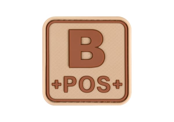 JTG Bloodtype Square Rubber Patch B Pos