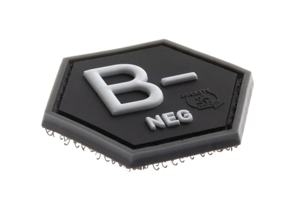JTG Bloodgroup Hexagon Rubber Patch B Neg