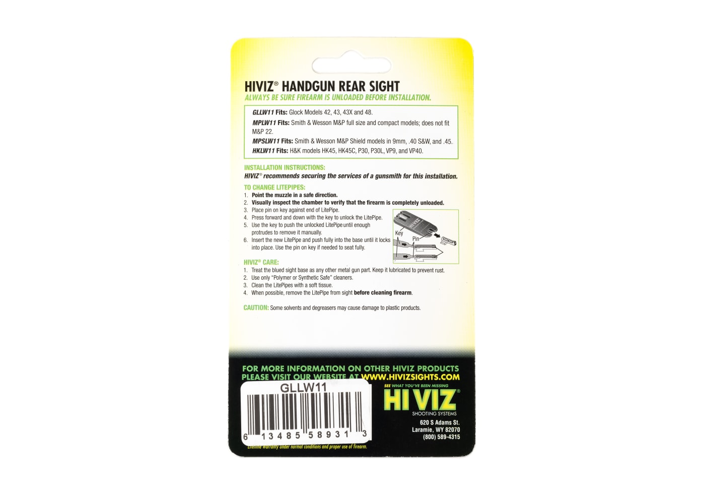 HIVIZ LiteWave Rear Sight for GLOCK G42/G43/G48