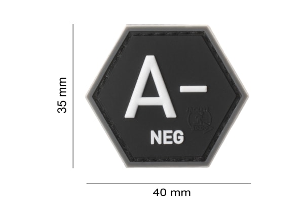JTG Bloodgroup Hexagon Rubber Patch A Neg