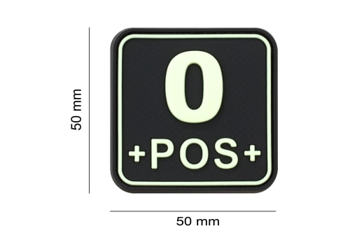 JTG Bloodtype Square Rubber Patch 0 Pos