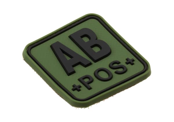JTG Bloodtype Square Rubber Patch AB Pos