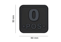 JTG Bloodtype Square Rubber Patch 0 Pos