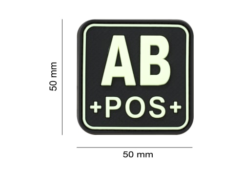 JTG Bloodtype Square Rubber Patch AB Pos