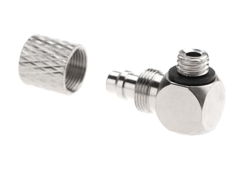 EpeS HPA 6mm Hose Coupling with Screwed Catch 90 Degree - Outer M5 Thread
