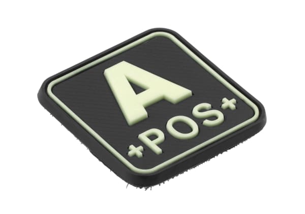 JTG Bloodtype Square Rubber Patch A Pos
