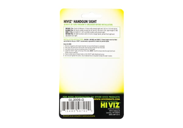 HIVIZ Tactical Front Sight for Glock GL2009-G