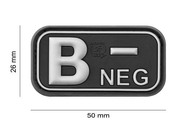 JTG Bloodtype Rubber Patch B Neg