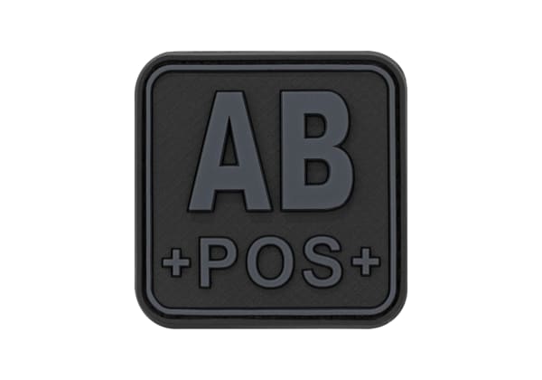 JTG Bloodtype Square Rubber Patch AB Pos