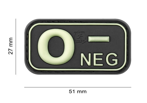 JTG Bloodtype Rubber Patch 0 Neg