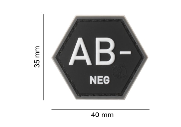 JTG Bloodgroup Hexagon Rubber Patch AB Neg