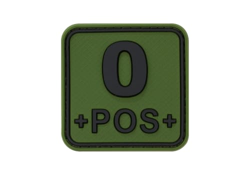 JTG Bloodtype Square Rubber Patch 0 Pos