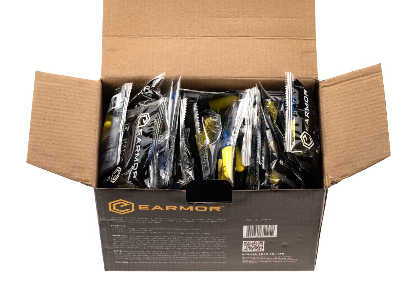 Earmor MaxDefense Cord Ear Plugs NRR33 60 Pairs Box