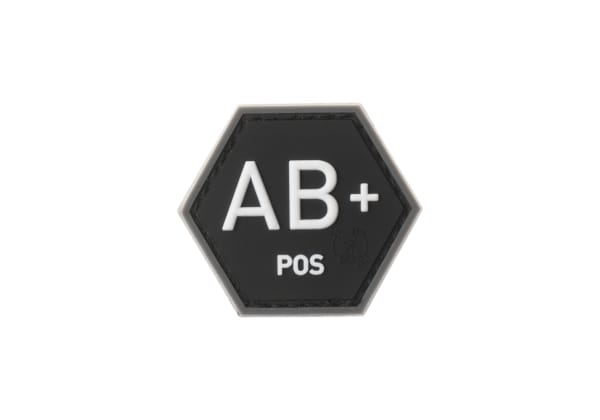 JTG Bloodgroup Hexagon Rubber Patch AB Pos