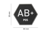 JTG Bloodgroup Hexagon Rubber Patch AB Pos