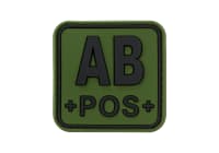 JTG Bloodtype Square Rubber Patch AB Pos