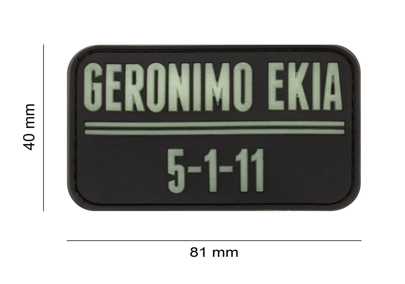 JTG Geronimo EKIA Rubber Patch Glow in the Dark
