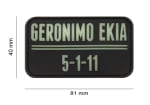 JTG Geronimo EKIA Rubber Patch Glow in the Dark