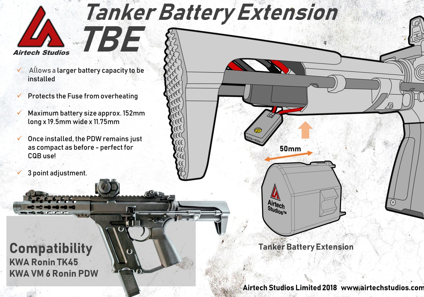 Airtech Studios TBEU Battery Extension Unit KWA Ronin