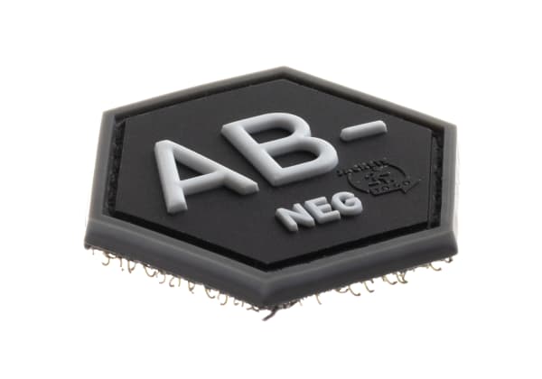 JTG Bloodgroup Hexagon Rubber Patch AB Neg