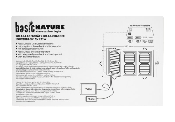 BasicNature Solar Charger Powerbank