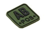 JTG Bloodtype Square Rubber Patch AB Pos