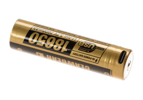 Clawgear 18650 Battery 3.7V 2600mAh Micro-USB