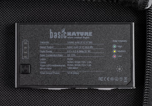 BasicNature Foldable Solar Charging Panel with Powerbank 10000mAh