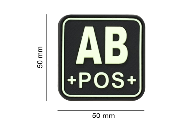 JTG Bloodtype Square Rubber Patch AB Pos