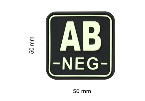 JTG Bloodtype Square Rubber Patch AB Neg
