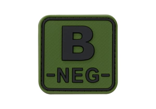 JTG Bloodtype Square Rubber Patch B Neg