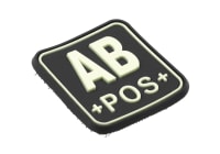 JTG Bloodtype Square Rubber Patch AB Pos