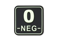 JTG Bloodtype Square Rubber Patch 0 Neg