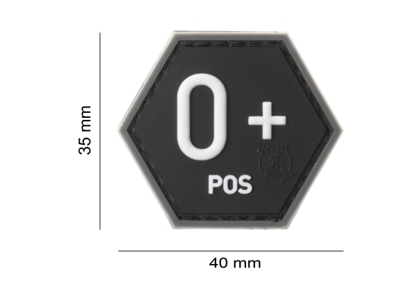 JTG Bloodgroup Hexagon Rubber Patch 0 Pos